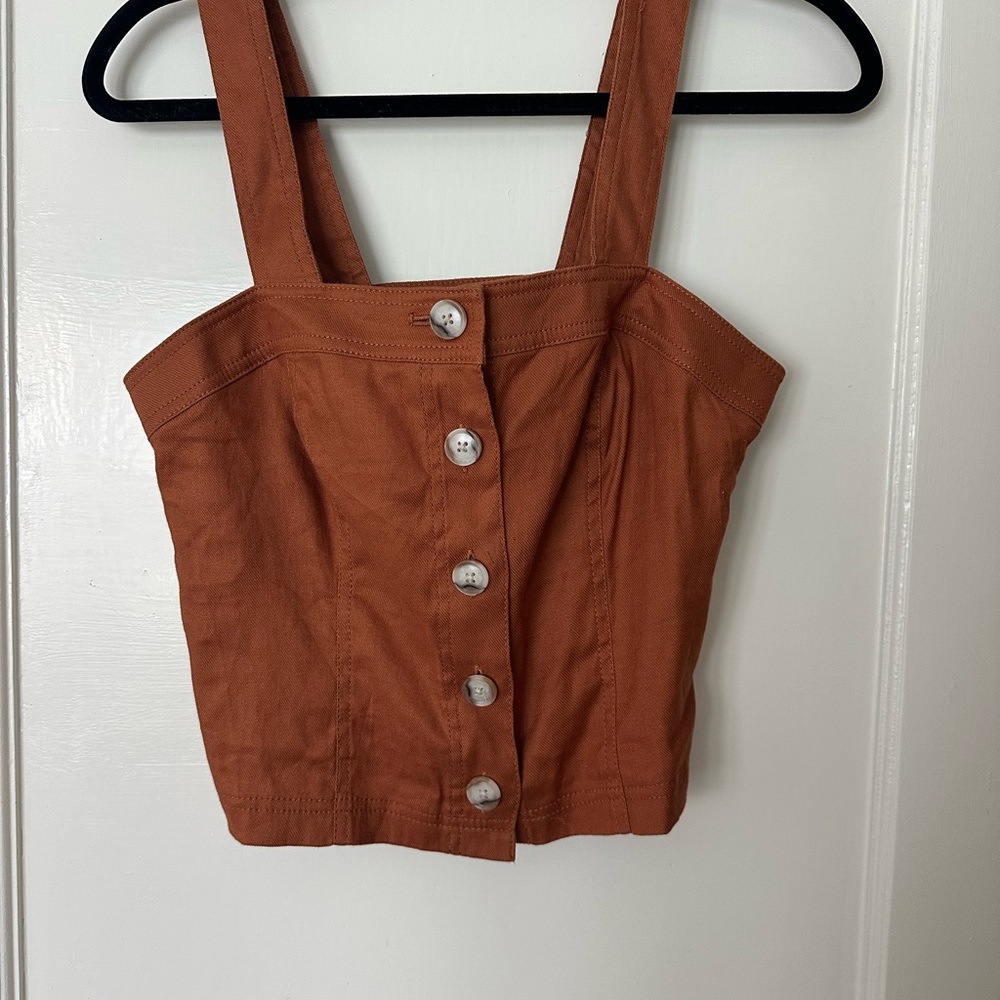 Banana Republic Burnt Orange Sleeveless Crop Tank Top